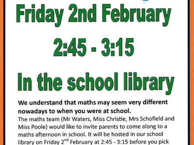 Image of Maths Parent Session - Friday 2nd February (14:45 - 15:15)