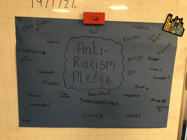 Image of Year 5 (Class 13) - PSHE - Anti-Racism Pledge