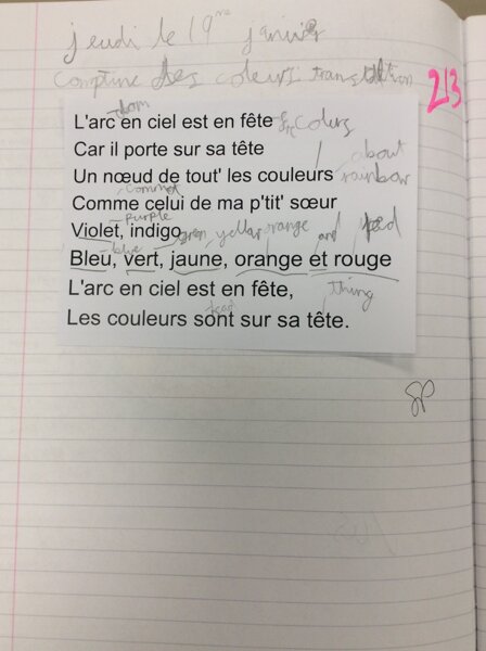 Image of Year 3 (Class 9) - French - Poems